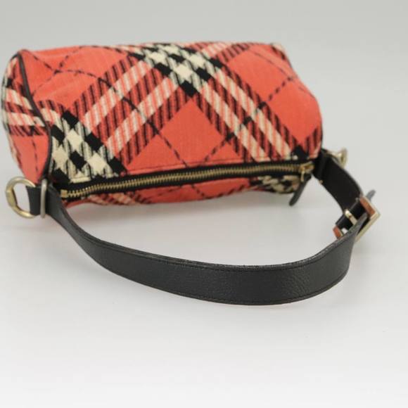 BURBERRY Nova Check Blue Label Hand Bag Canvas Red Auth 100639 - Picture 7 of 16